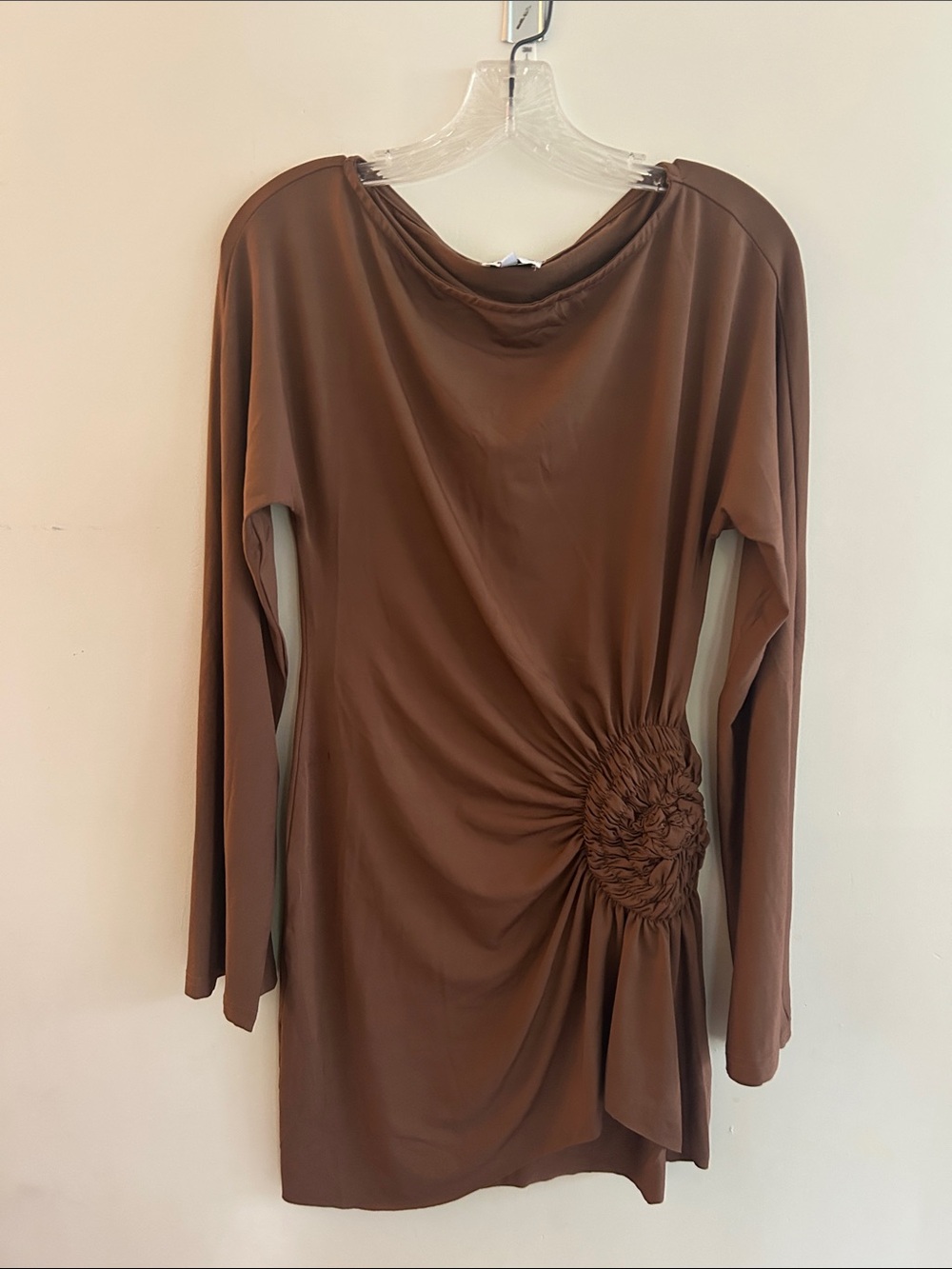 Sndys. Brown Ruched Side Mini Dress - Women's Dress revolve clothing - Picture 2 of 5